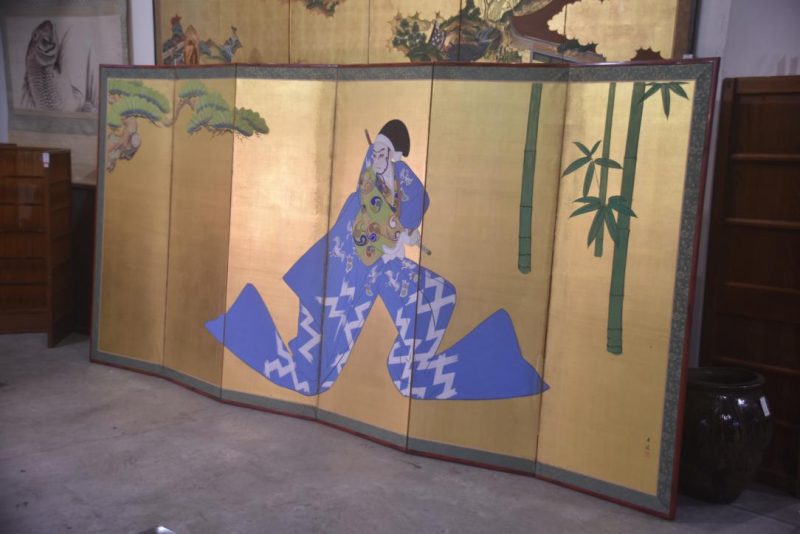 Kabuki Byobu 6 Panel Screen Width:3620mm - Image 5