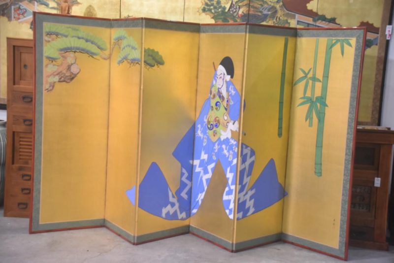 Kabuki Byobu 6 Panel Screen Width:3620mm - Image 4
