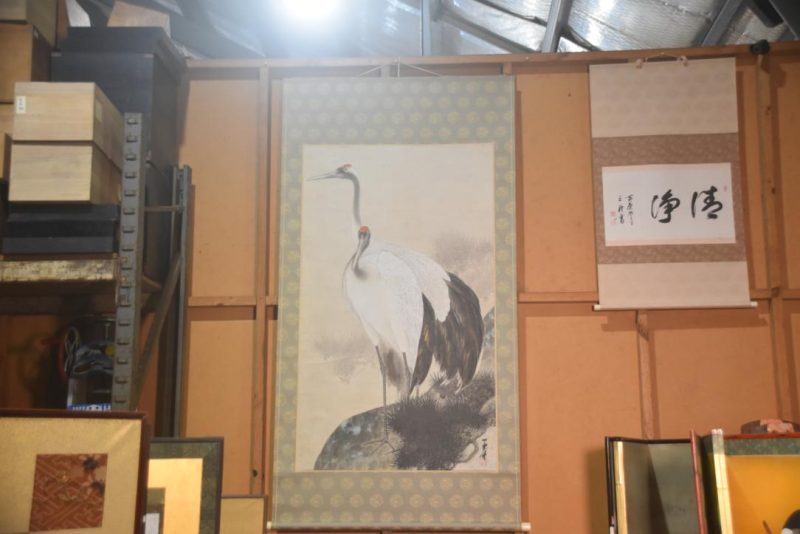 Huge Japanese Cranes Scroll Height:2185mm
