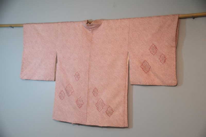 Pretty Pink Vintage Silk Shibori Haori Jacket - Image 7