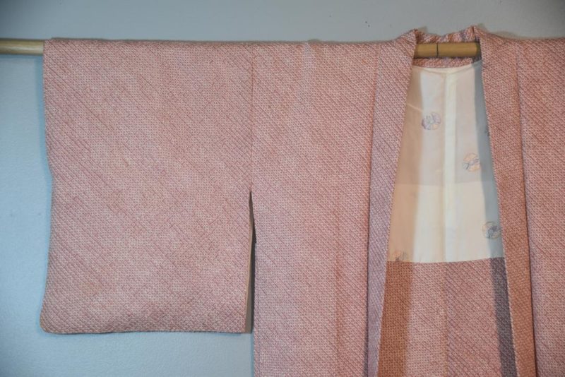Pretty Pink Vintage Silk Shibori Haori Jacket - Image 4