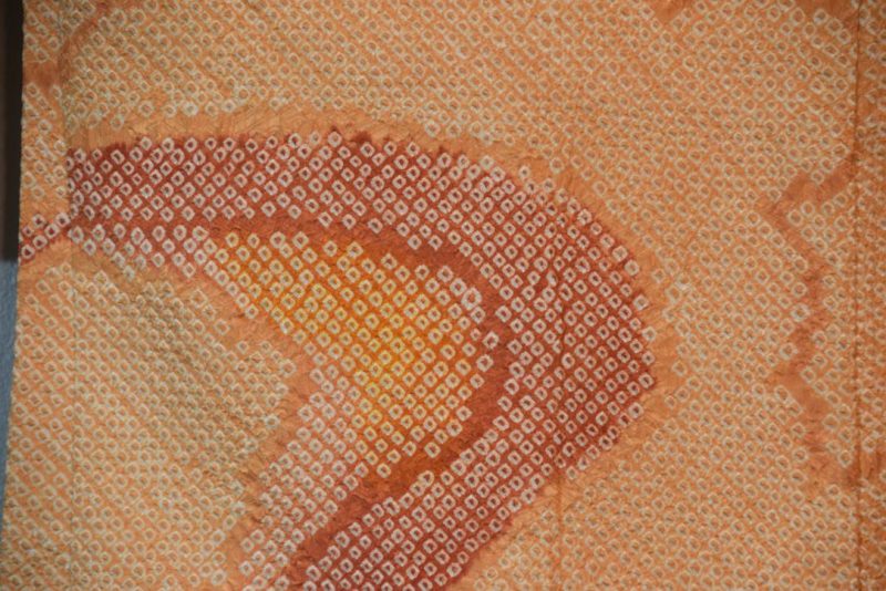 Sunny Orange Vintage Silk Shibori Haori Jacket - Image 2
