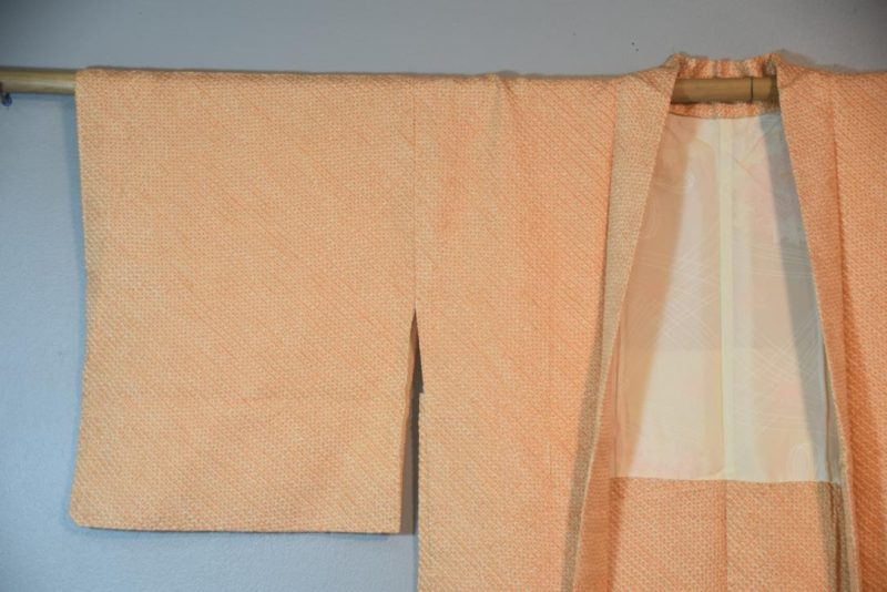 Sunny Orange Vintage Silk Shibori Haori Jacket - Image 3