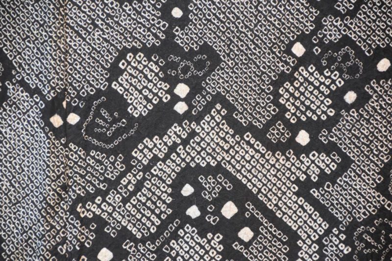Honey Bee Black Vintage Silk Shibori Haori Jacket - Image 2