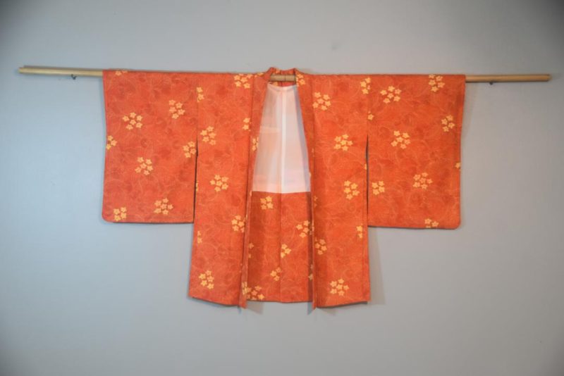 Orange Yellow Flower Japanese Haori Jacket