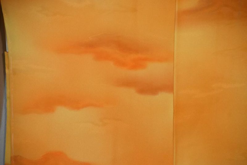 Golden Clouds Silk Japanese Haori Jacket - Image 2