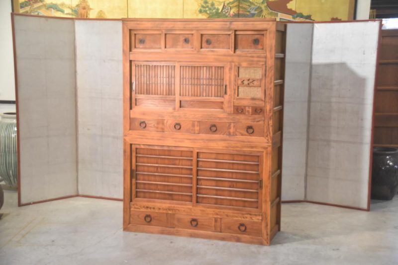Antique Kyoto Region Kitchen Chest 2 Sections Width:1180mm