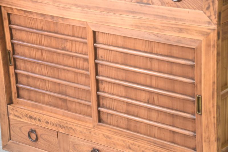 Antique Kyoto Region Kitchen Chest 2 Sections Width:1180mm - Image 14