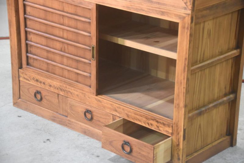 Antique Kyoto Region Kitchen Chest 2 Sections Width:1180mm - Image 10