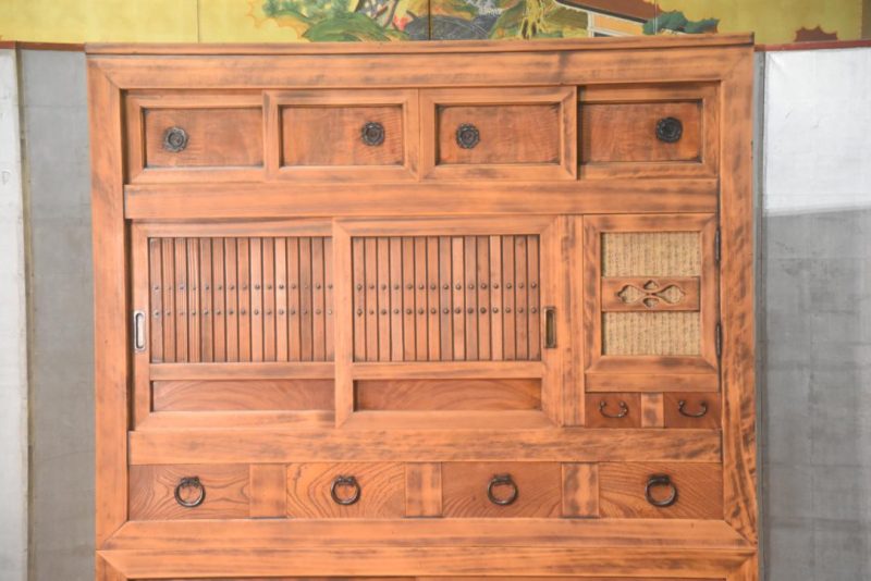 Antique Kyoto Region Kitchen Chest 2 Sections Width:1180mm - Image 8