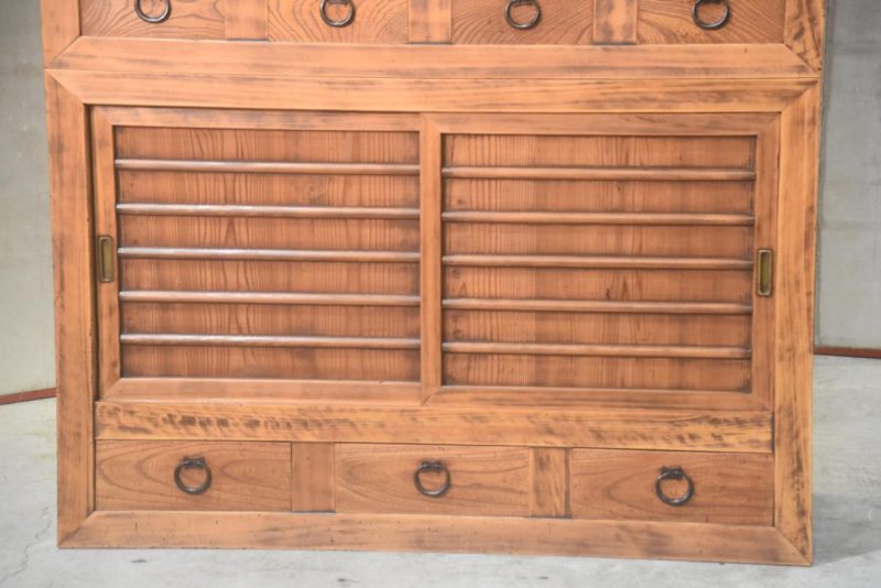 Antique Kyoto Region Kitchen Chest 2 Sections Width:1180mm - Image 7