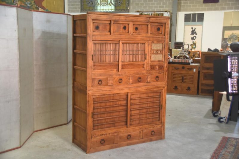 Antique Kyoto Region Kitchen Chest 2 Sections Width:1180mm - Image 5