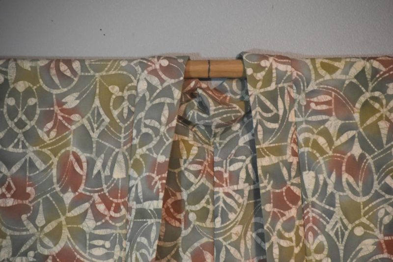 Crepe Abstract Silk Japanese Haori Jacket - Image 4