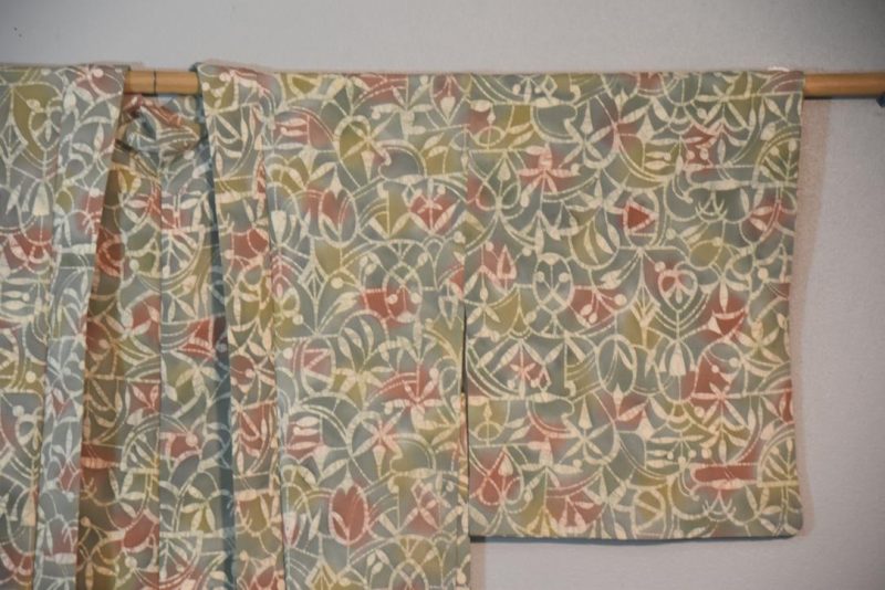 Crepe Abstract Silk Japanese Haori Jacket - Image 3