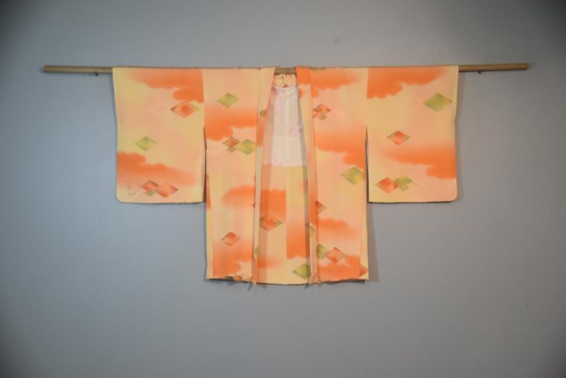Orange and Lemon Silk Japanese Haori Jacket - Image 6
