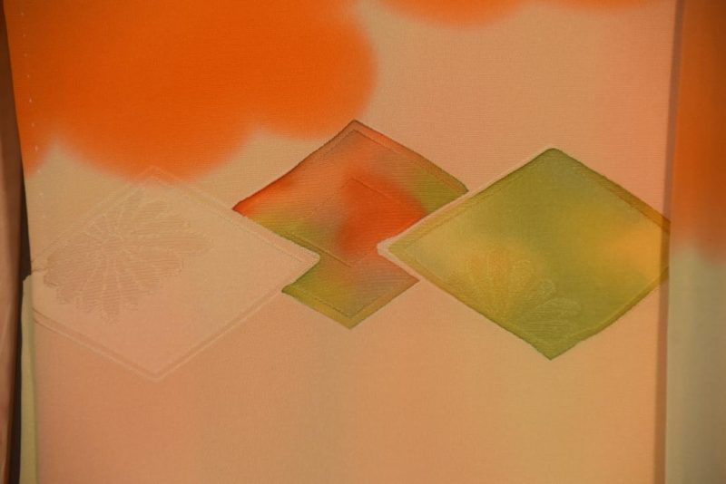 Orange and Lemon Silk Japanese Haori Jacket - Image 3