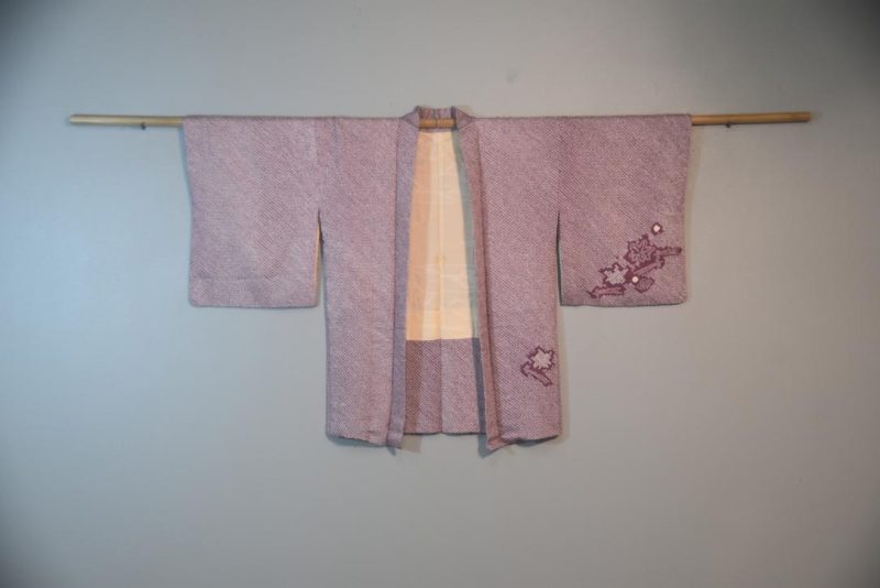Mauve Shibori Japanese Haori Jacket - Image 5