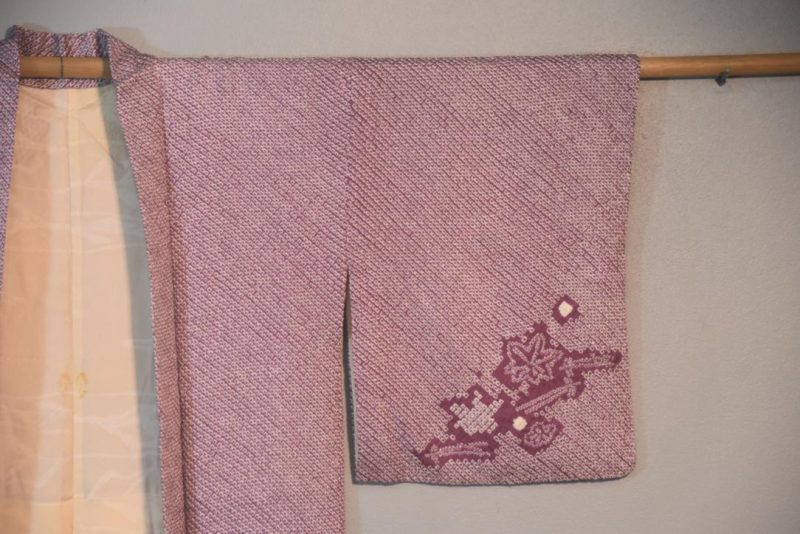 Mauve Shibori Japanese Haori Jacket - Image 4