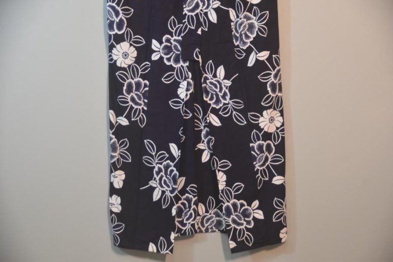 Navy Blue and White Vintage Japanese Cotton Yukata - Image 8