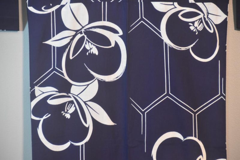 Dynamic Flowers Blue and White Vintage Japanese Cotton Yukata - Image 2