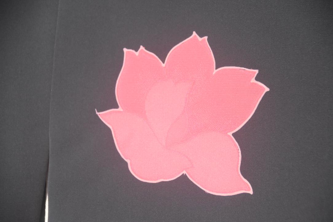 Black Floral Vintage Japanese Haori Jacket - Image 2