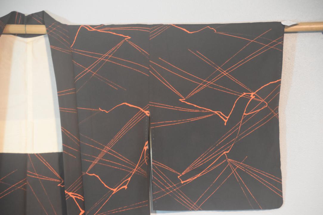 Black Floral Vintage Japanese Haori Jacket - Image 3