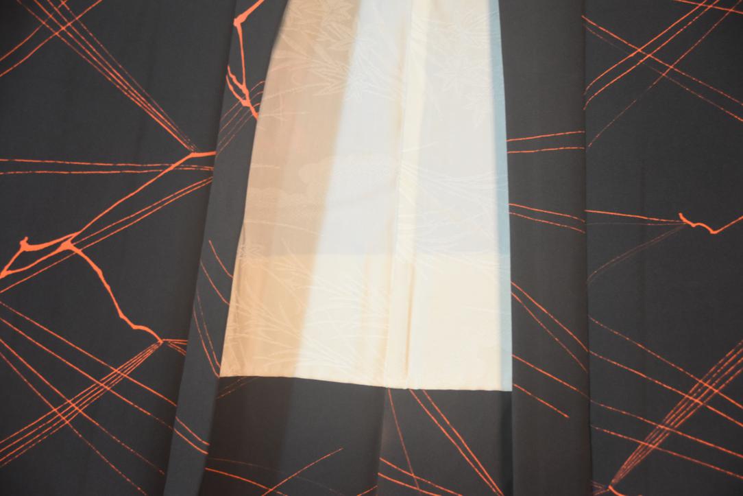 Black Floral Vintage Japanese Haori Jacket - Image 5