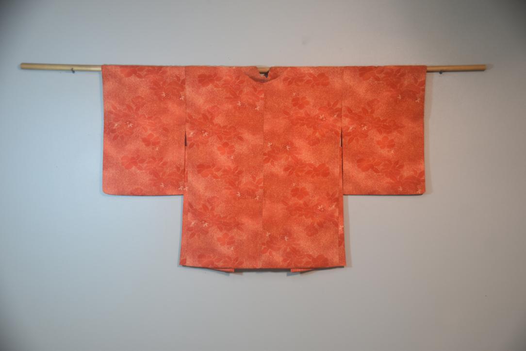 Sunny Red Floral Vintage Japanese Haori Jacket - Image 5