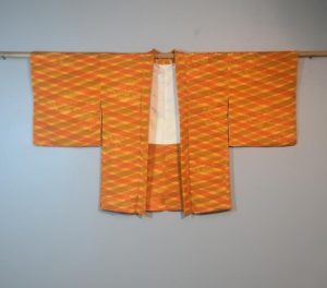 Mixed Orange Geometric Vintage Japanese Haori Jacket