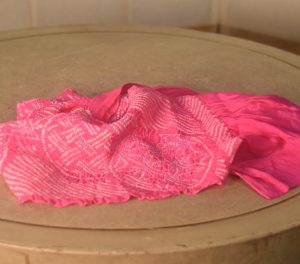 Japanese Rich Pink Shibori Obi Silk Sash Length:1240mm