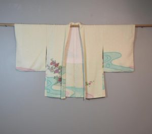 Light Lime Jacquard Vintage Japanese Haori Jacket