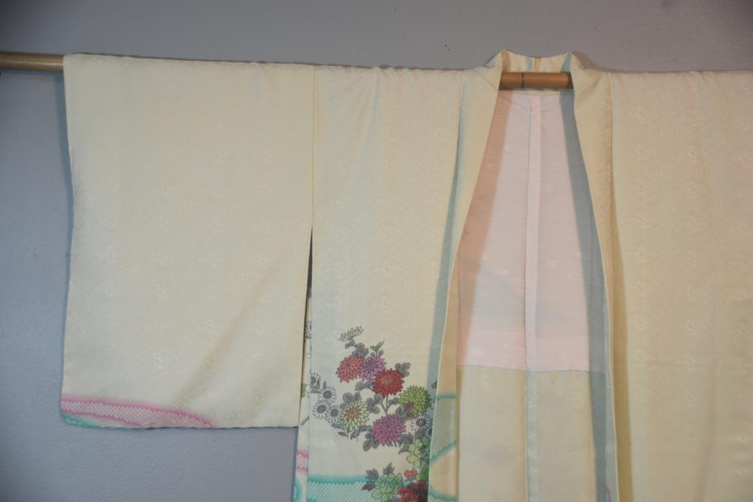 Light Lime Jacquard Vintage Japanese Haori Jacket - Image 6