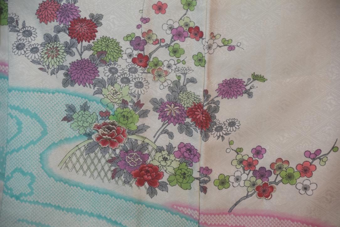 Light Lime Jacquard Vintage Japanese Haori Jacket - Image 4