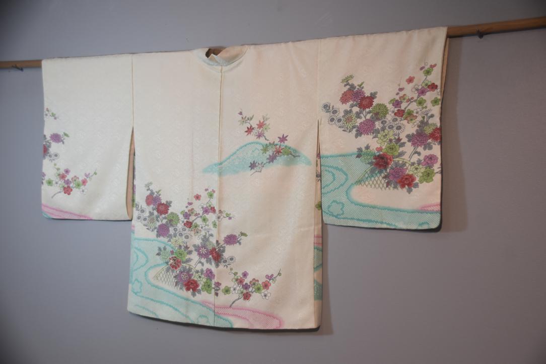 Light Lime Jacquard Vintage Japanese Haori Jacket - Image 3