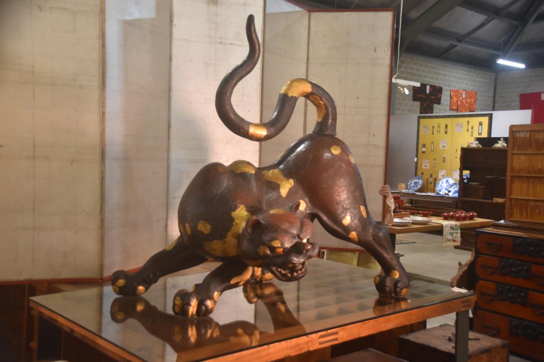 Japanese Edo Period Paper Mache Tiger Width:1220mm - Image 11