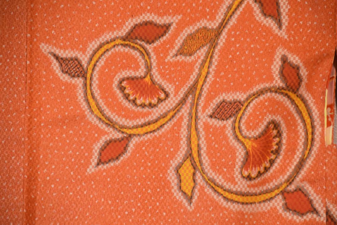 Long Tiger Orange Silk Vintage Japanese Haori Jacket - Image 2