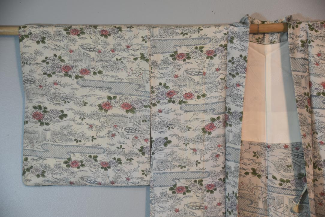 Flower Garden Silk Vintage Japanese Haori Jacket - Image 3