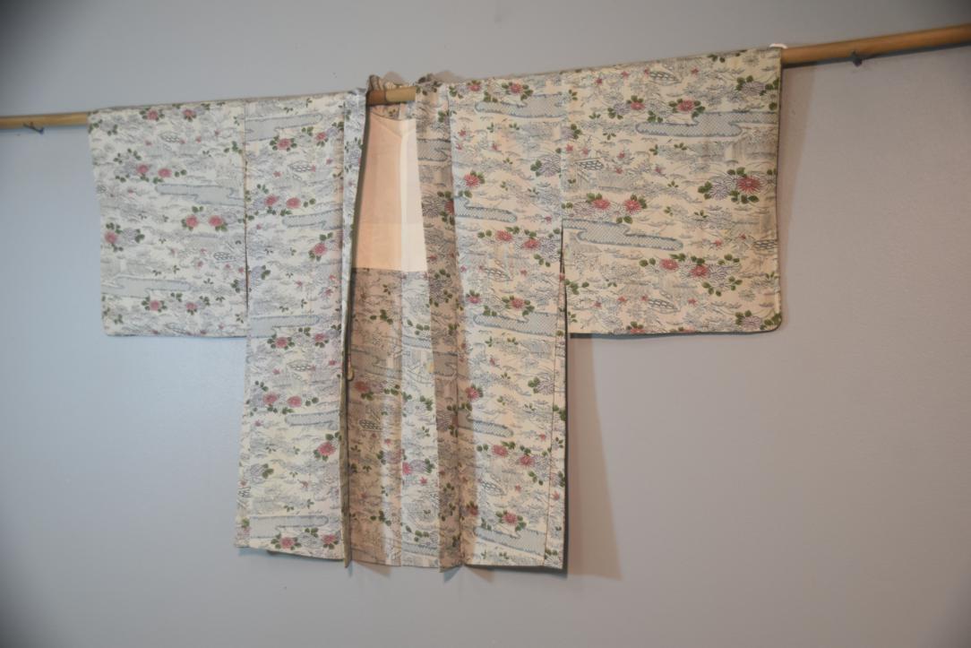 Flower Garden Silk Vintage Japanese Haori Jacket - Image 4