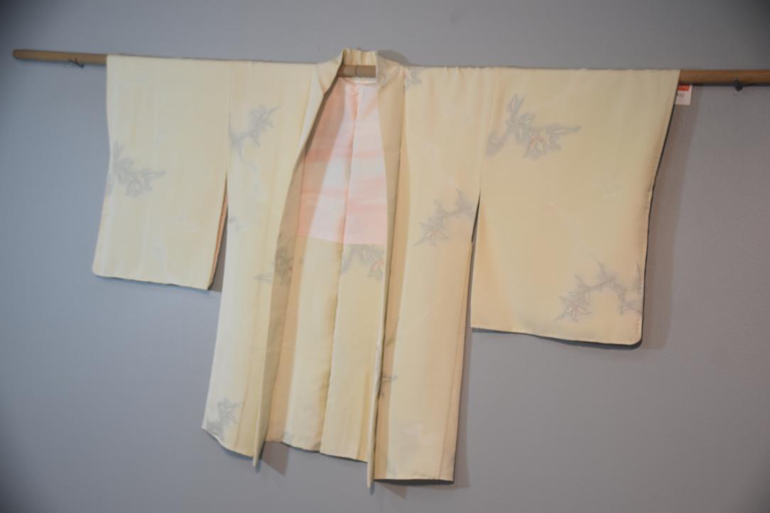 Primrose Yellow Silk Vintage Japanese Haori Jacket - Image 6