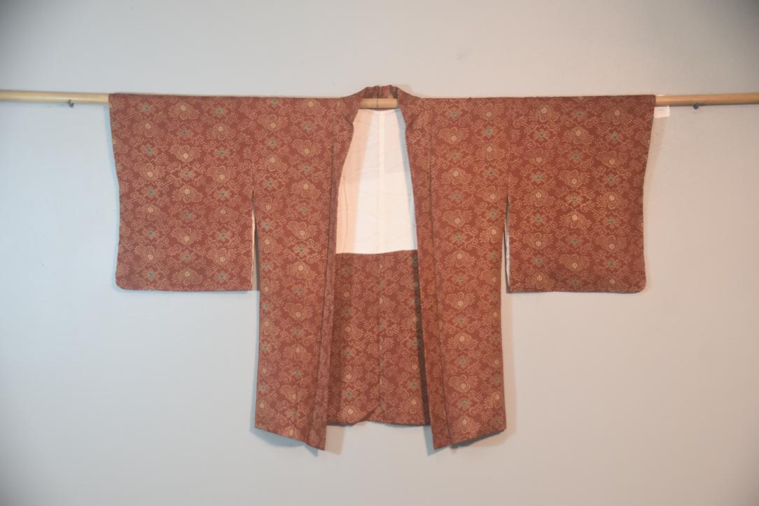 Rust Red Silk Vintage Japanese Haori Jacket
