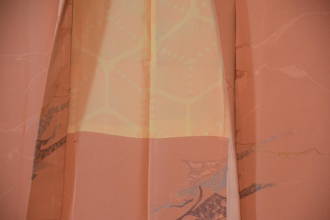 Peach Pink Silk Vintage Japanese Haori Jacket - Image 5