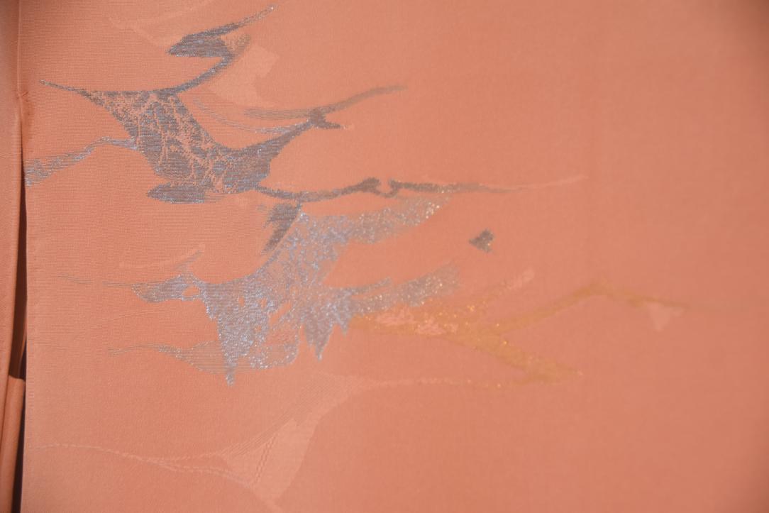 Peach Pink Silk Vintage Japanese Haori Jacket - Image 2