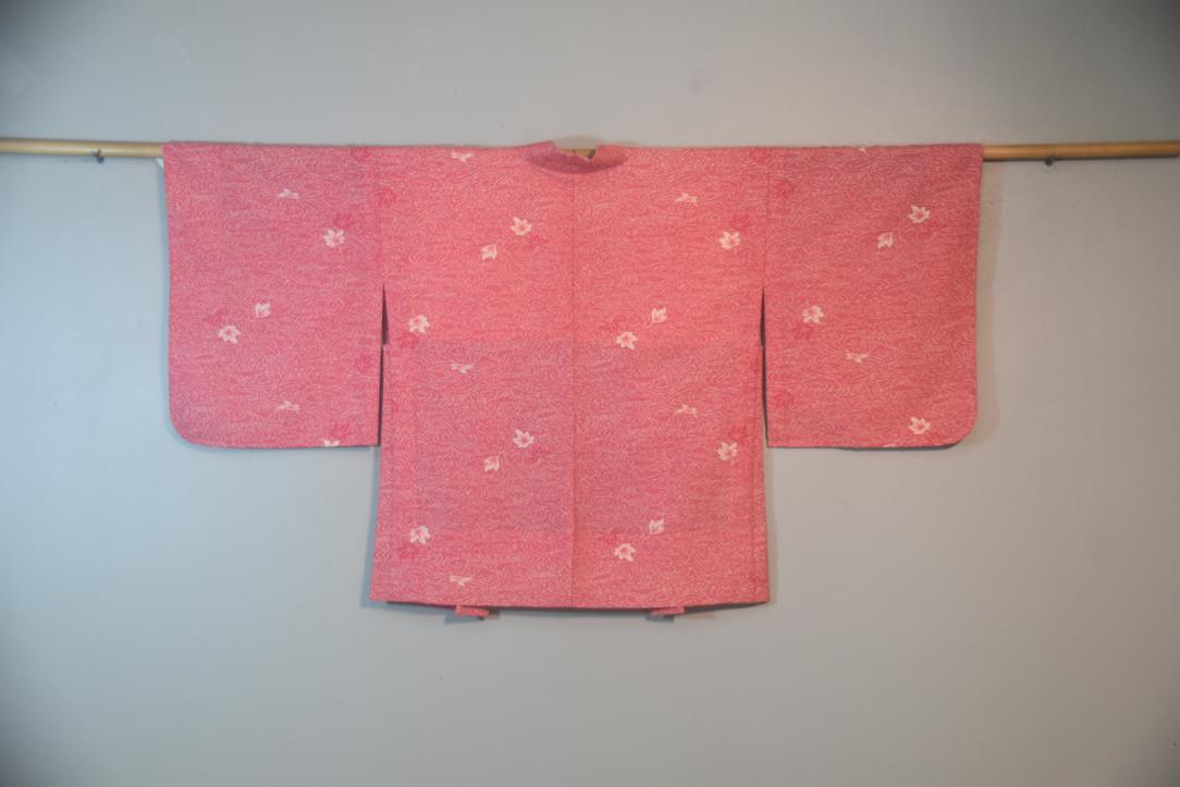 Rich Pink Swirl Vintage Japanese Haori Jacket - Image 4