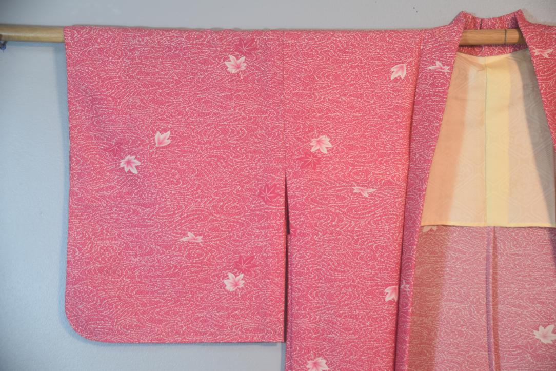 Rich Pink Swirl Vintage Japanese Haori Jacket - Image 3