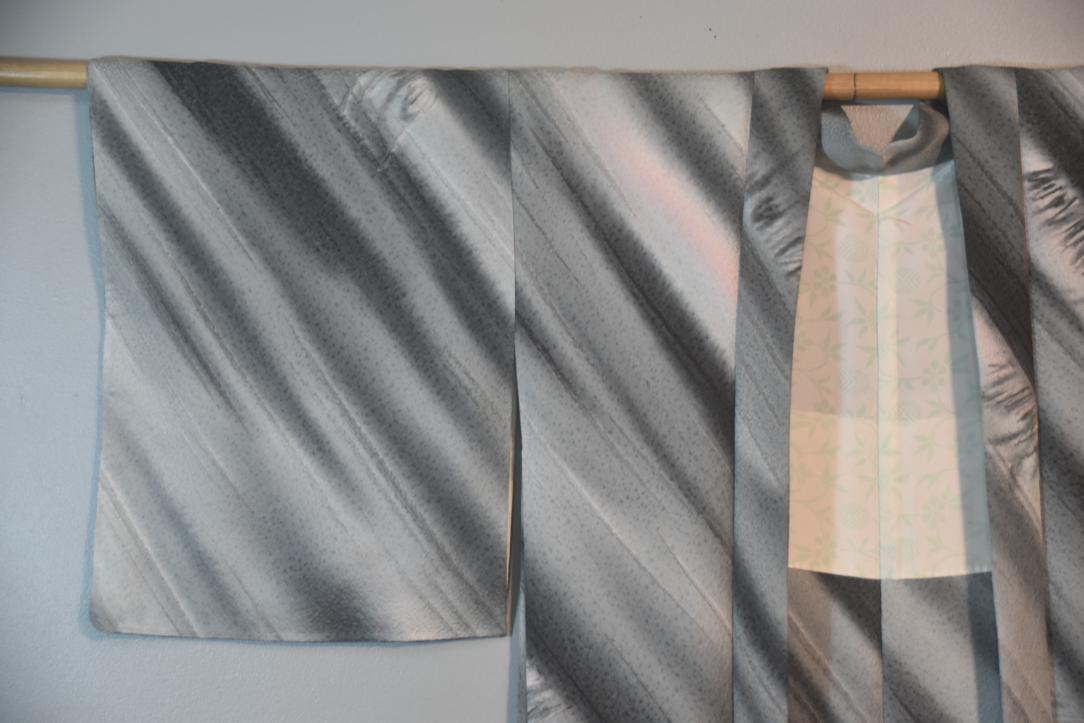 Slate Grey Vintage Japanese Haori Jacket - Image 3