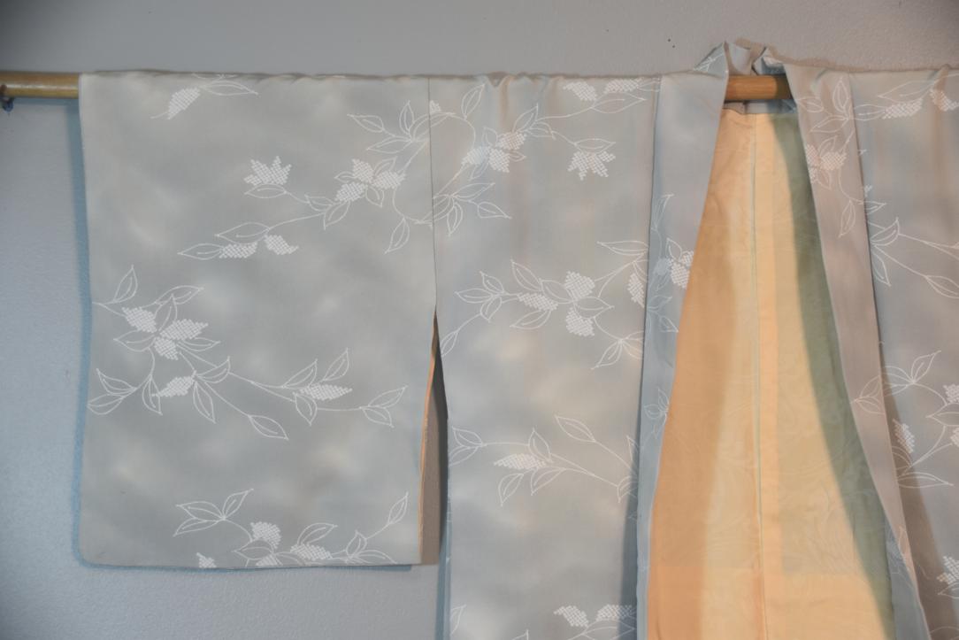 Dove Grey Vintage Japanese Haori Jacket - Image 3