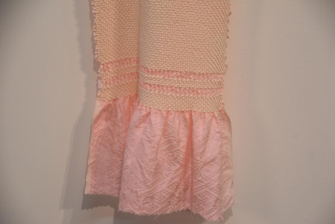 Japanese Baby Pink Shibori Obi Silk Sash Length:1420mm - Image 5