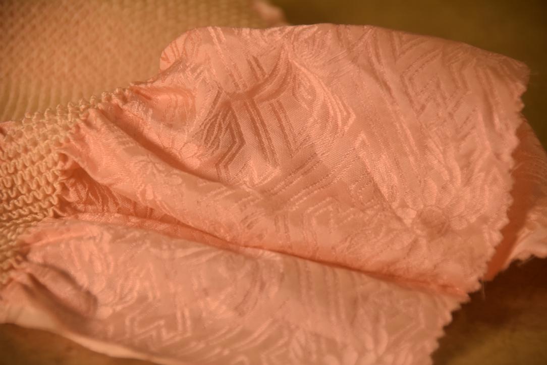 Japanese Baby Pink Shibori Obi Silk Sash Length:1420mm - Image 4