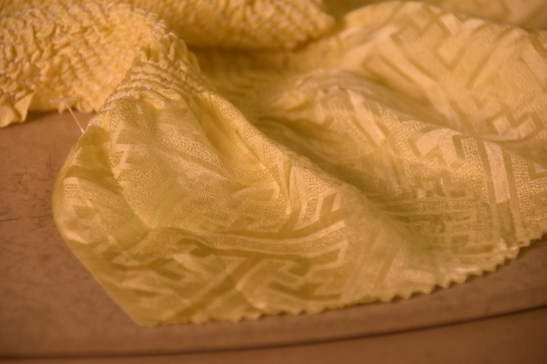 Japanese Lemon Fizz Shibori Obi Silk Sash Length:1370mm - Image 3