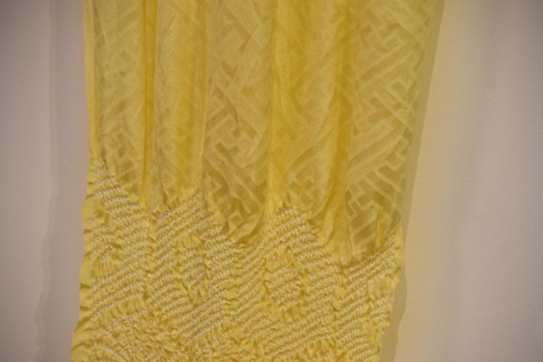 Japanese Lemon Fizz Shibori Obi Silk Sash Length:1370mm - Image 5